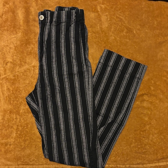 Brandy Melville Pants - John Galt Black and Gray Striped Pants